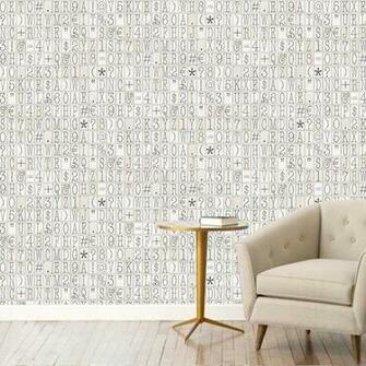 Wall Typography Pattern Letters Numbers Typeface Wallpaper