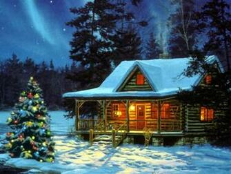 Christmas Cabin Wallpaper On