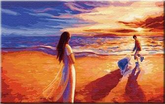 Paint By Number Kit The Sunset Stroll 50cm X 80cm Mural Fresco
