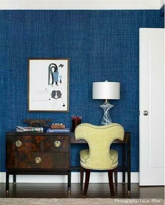 Navy Grasscloth
