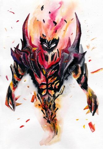 Shadow Fiend Dota2 Watercolor Dota Wallpaper