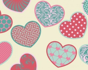 Colorful Hearts Wallpaper Holiday