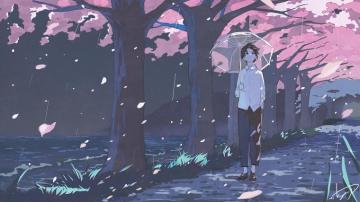 Anime Boy Cherry Blossom Wallpaper 4k Pc Desktop 1390f