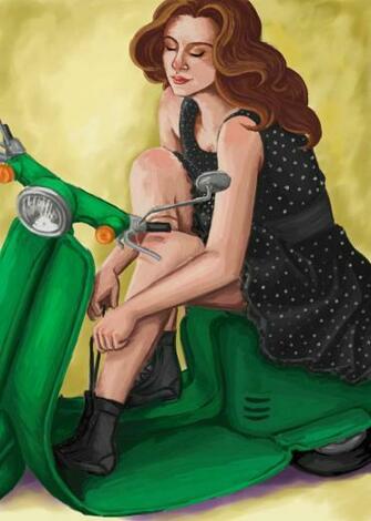 Vespa Girl By Sabrea