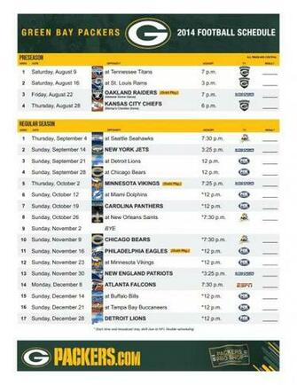 Packers Schedule