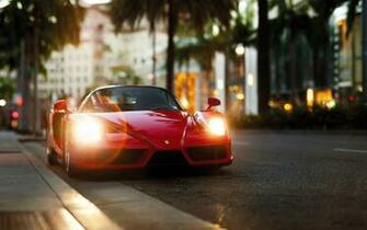 Enzo Ferrari Front Red Sports Car HD Background Wallpaper