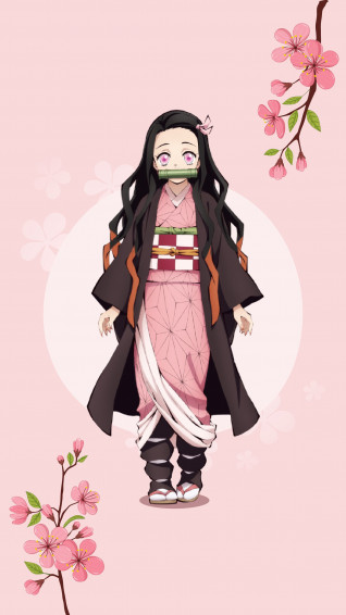 Demon Slayer Nezuko Phone Wallpaper Anime Telefon Duvar Ka D Pink