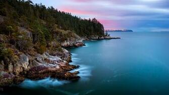 Clouds Cost Sea Mist Rocks Earth Coastline Wallpaper For Desktop