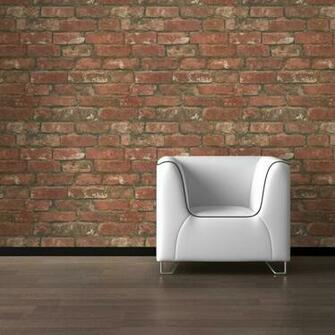 Fine Decor Rustic Brick Wallpaper Red
