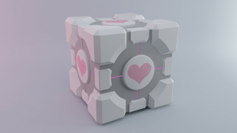 Weighted Companion Cube Portal Wallpaper