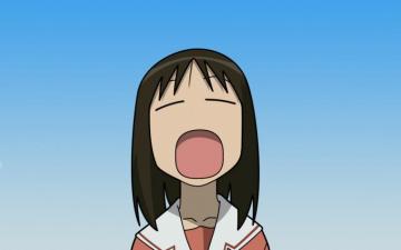 Brunettes Azumanga Daioh Chibi Sleepy Yawn Wallpaper