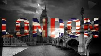 Black White London Typography Big Ben Triangles Lanthemann Wallpaper