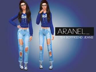 Ripped Boyfriend Jeans By Aranel At Tsr Image Sims Updates