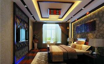3d Bedroom With Chinese Wallpaper And Ceiling House
