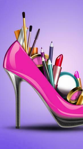 iPhone Girl Make Up High Heel Makeup Illustration Fashion