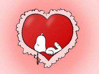 Wallpaper Snoopy Acostado En Un Corazon