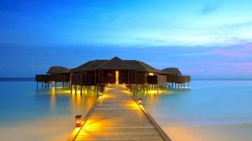 Maldives Wallpaper Sky Pier Sea Ocean Horizon Wallpaperuse
