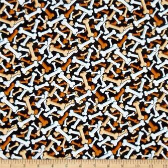 Timeless Treasures Dog Bones Black