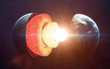 Amazing Space Earth Core Layers Stars Wallpaper