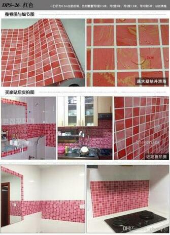 New Kitchen Bathroom Mosaic Self Adhesive Wallpaper Top Quality