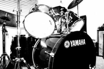 Drum Set Wallpaper Black