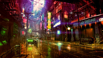 Futuristic City Cyberpunk Neon Street Digital Art 4k 1440p Wallpaper