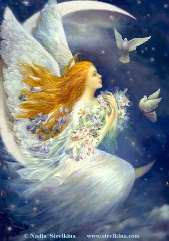 Angel With Pigeons By Fantasy Fairy