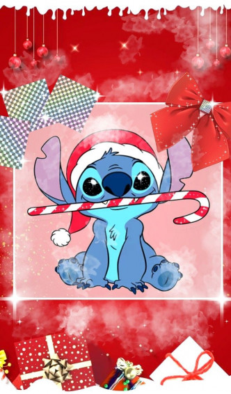 Stitch Happy New Year Christmas Wallpaper