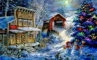 Outdoor Christmas Scenes Wallpaperhi Abstract Other