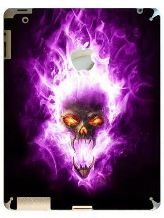 Home Products iPad Skins Skin Purple Flames Skull