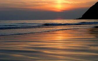 Beautiful Beach Sunset Wallpaper HD Background