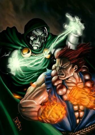 Fidelfaizz Deviantart Art Fan Dr Doom Vs Akuma