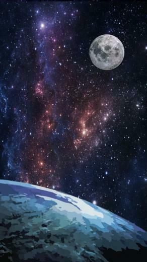 Wallpaper Para Celular Papel De Parede Lua Terra Espa O