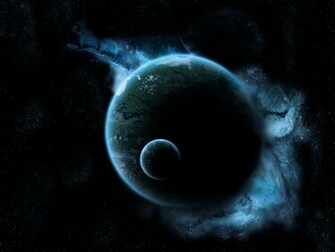 Space Planet Earth Moon Light Glow Black Dark Star