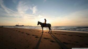Horse Ride On The Beach Wallpaper A