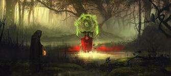 Devil Doing Green Ritual Soul Illustration Artwork Digital Art