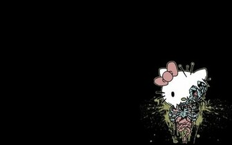Hello Kitty Black Background HD Wallpaper