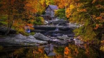 Desktop Wallpaper Usa Watermill Glade Creek Grist Mill
