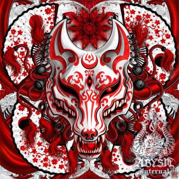 Kitsune Fox Mask On