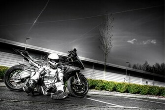 Wallpaper Sky Road Man Bmw Motorcycle Racer S1000rr Bush