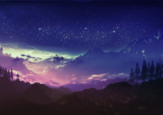 Star Mountain Cloud Sky Anime Landscape