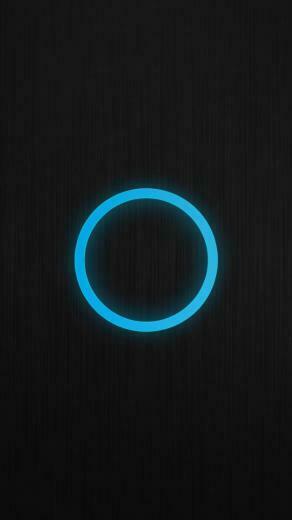 Blue Black Minimalistic Patterns Circles Techno Glow Wallpaper