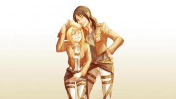 Baka Background Krista Ymir Wallpaper By Holie Series Attack