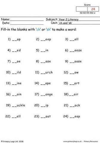 Ch And Sh Words Worksheet Colouring S