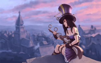 Purple League Of Legends Caitlyn The Sheriff Piltover Tsuaii