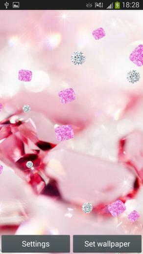 Pink Diamonds Live Wallpaper Screenshot