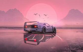Retrowave Car 4k HD Wallpaper
