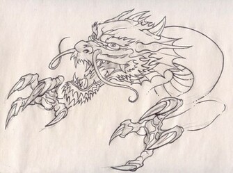 Dragon Head Drawings Wallpaper Background HD With Resolutions