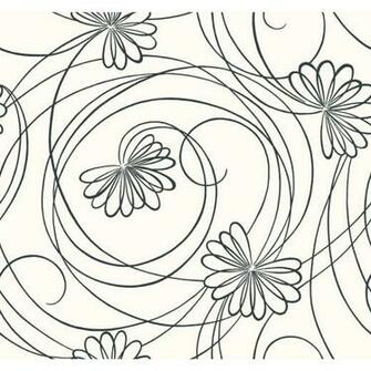 York Wallcovering Black White Book Script Floral Wallpaper Bl0340