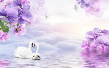3d Flower Wallpaper Dream Purple Flowers Tv Backdrop